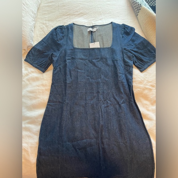 & Other Stories Square Neck Mini Dress | NWT | Size 8 | A-Line Puff Sleeve - Picture 6 of 7